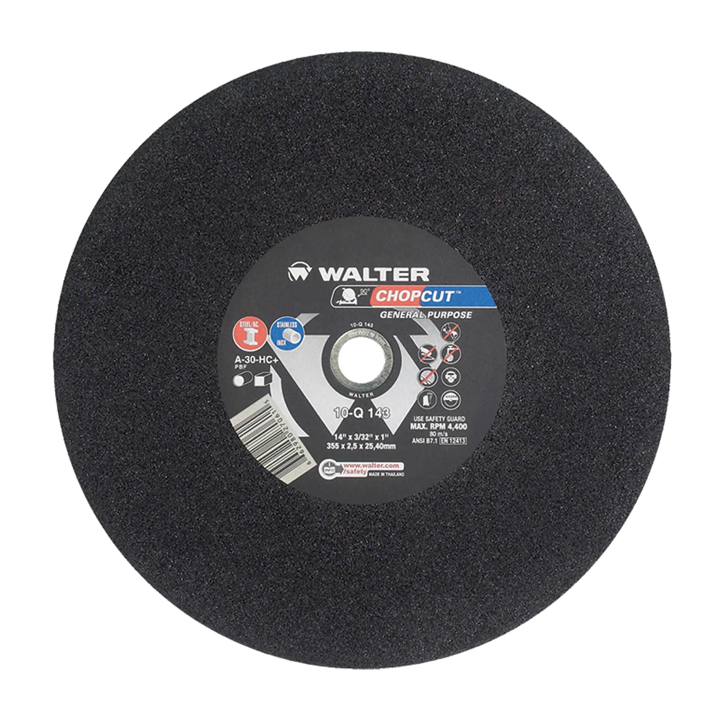 Meules à tronçonner ChopcutMC, Arbre de 1", Type 1, Oxyde d'aluminium