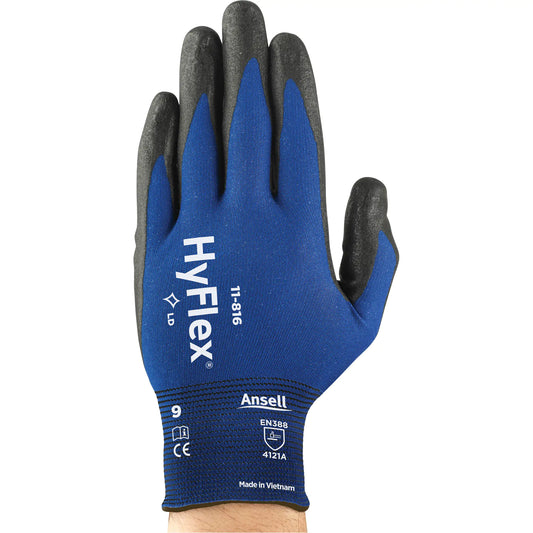 Gants HyFlexMD 11-816, Rêvetement Mousse de nitrile, Calibre 18, Enveloppe en Nylon/Spandex
