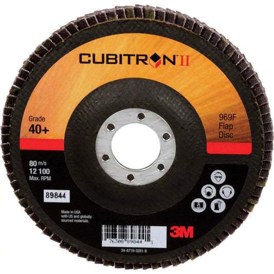 Disque à lamelles 969F CubitronMC II , 5" x 7/8", Type 27, Grain 40+, Céramique