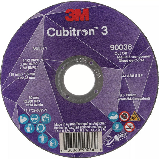 Meule à tronçonner CubitronMC 3, Arbre de 7/8", .045''