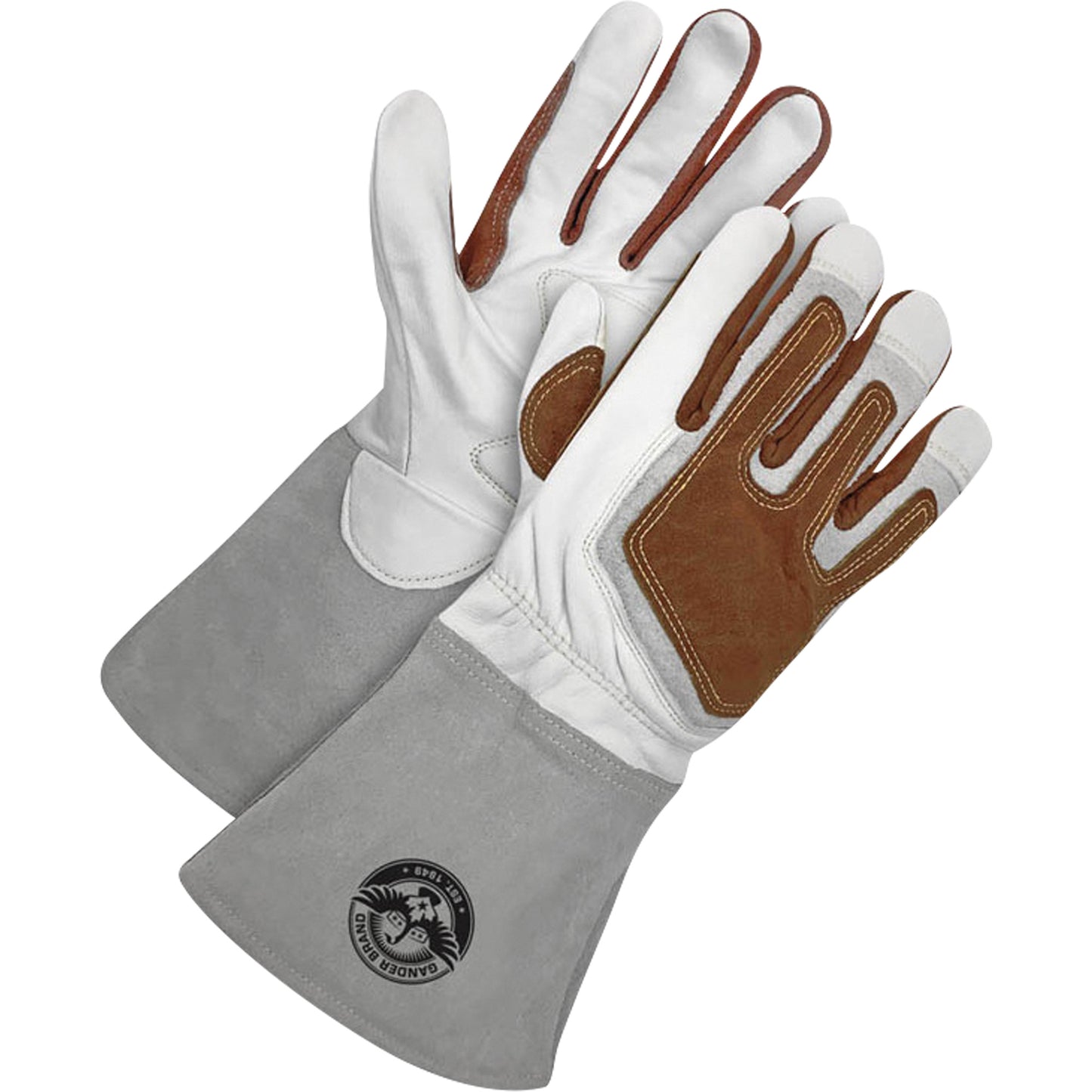 Gants de soudage à l'arc Gander Brand avec renfort thermique, Cuir fleur de chèvre